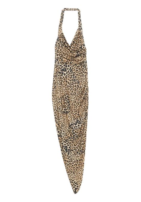 Beige leopard-print Cayla gown Norma kamali - women NORMA KAMALI | KK4243PL383656